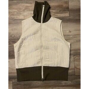 Columbia Women's Reversible Lightweight Vest Size Medium Cream Green Dble Zip